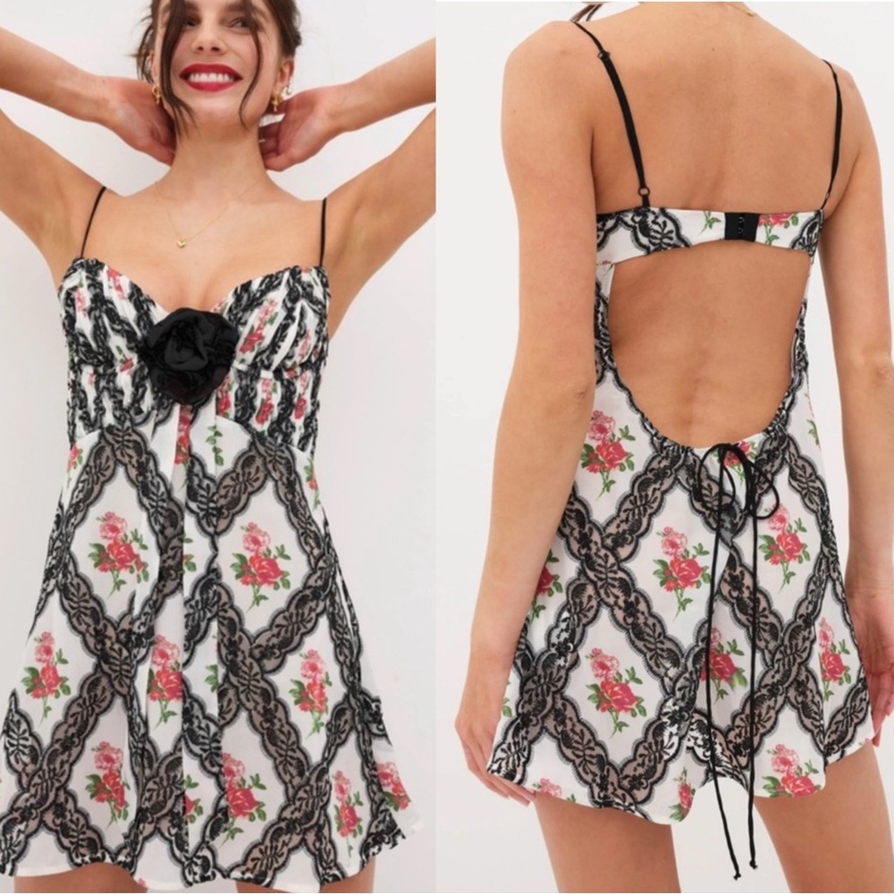 For Love & Lemons Greta Mini Dress Lace Size Large